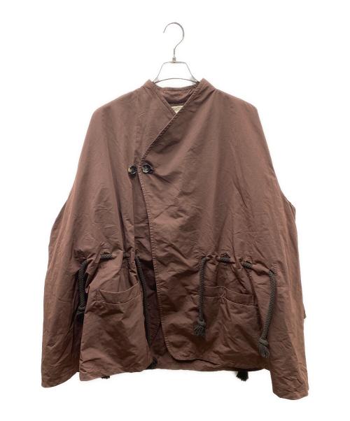 Omar Afridi（オマールアフリディ）Omar Afridi (オマールアフリディ) 19AW WRAP OVER SHIRT ラップオーバーシャツ ブラウン サイズ:Lの古着・服飾アイテム