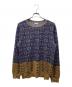 DRIES VAN NOTEN（ドリスヴァンノッテン）の古着「幾何学デザインニット」｜ブラック×ブルー