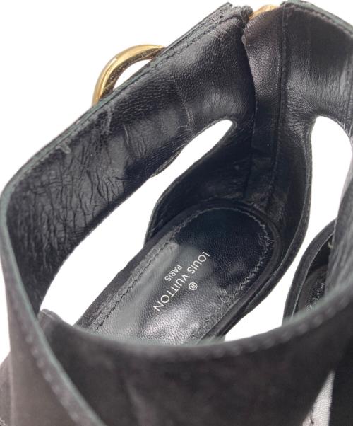 LOUIS VUITTON（ルイ ヴィトン）LOUIS VUITTON (ルイ ヴィトン) ホライズン ウエッジソールサンダル ブラック サイズ:39の古着・服飾アイテム