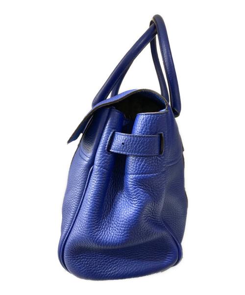 MULBERRY（マルベリー）MULBERRY (マルベリー) ベイズウォーターグレインレザートートバッグ ブルーの古着・服飾アイテム