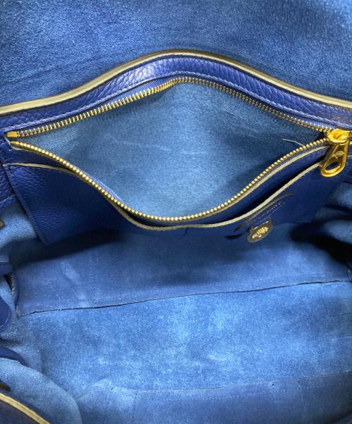 MULBERRY（マルベリー）MULBERRY (マルベリー) ベイズウォーターグレインレザートートバッグ ブルーの古着・服飾アイテム