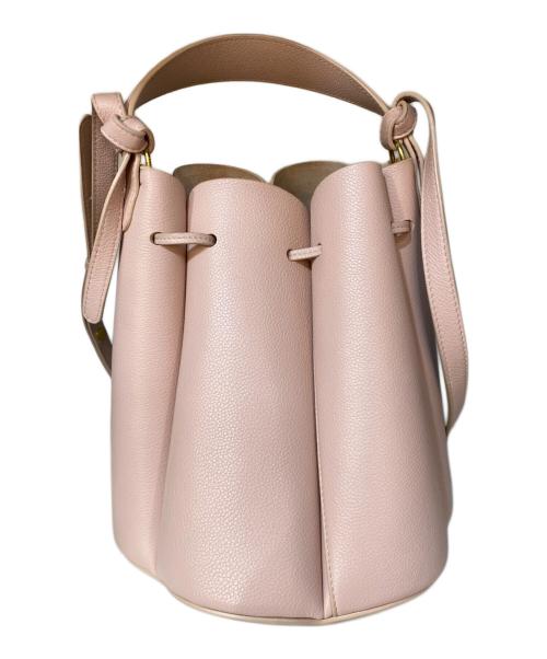 POLENE（ポレーヌ）POLENE (ポレーヌ) Huit Mini エディション ヌード テクスチャード 2WAYバッグ ピンクの古着・服飾アイテム