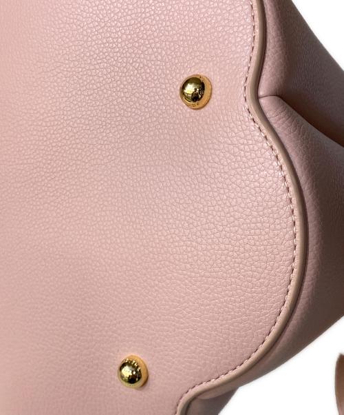 POLENE（ポレーヌ）POLENE (ポレーヌ) Huit Mini エディション ヌード テクスチャード 2WAYバッグ ピンクの古着・服飾アイテム