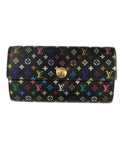 LOUIS VUITTON（ルイ ヴィトン）LOUIS VUITTON (ルイ ヴィトン) モノグラム・マルチカラー ポルトフォイユ サラ 長財布 ブラック×ベージュの古着・服飾アイテム