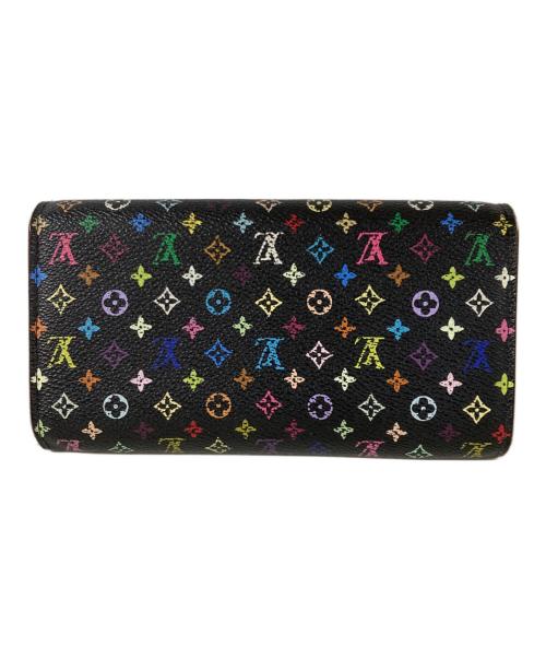LOUIS VUITTON（ルイ ヴィトン）LOUIS VUITTON (ルイ ヴィトン) モノグラム・マルチカラー ポルトフォイユ サラ 長財布 ブラック×ベージュの古着・服飾アイテム
