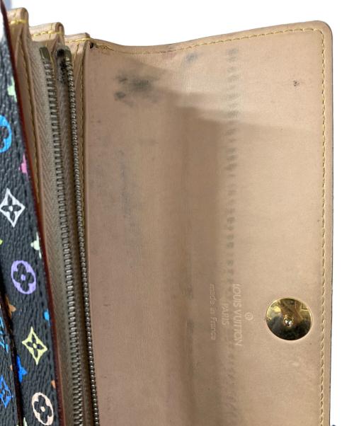 LOUIS VUITTON（ルイ ヴィトン）LOUIS VUITTON (ルイ ヴィトン) モノグラム・マルチカラー ポルトフォイユ サラ 長財布 ブラック×ベージュの古着・服飾アイテム