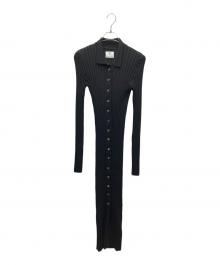 ANINE BING（アニン ビン）の古着「joslyn dress リブニットワンピース」｜ブラック