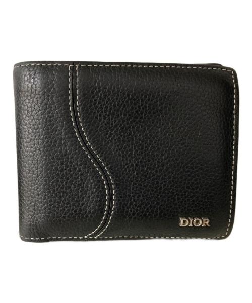 DIOR HOMME（ディオール オム）Dior Homme (ディオール オム) Saddle サドル 2つ折り財布 ブラックの古着・服飾アイテム