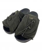 VISVIM WMVビズビムダブルエムブイ）の古着「CHRISTO SHAMAN-FOLK W スウェードレザーサンダル」｜ダークグリーン
