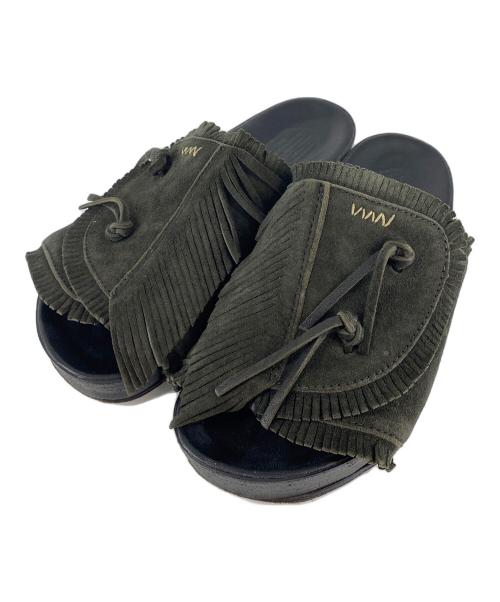VISVIM WMV（ビズビムダブルエムブイ）visvim WMV (ビズビムダブルエムブイ) CHRISTO SHAMAN-FOLK W スウェードレザーサンダル ダークグリーン サイズ:SIZE Sの古着・服飾アイテム