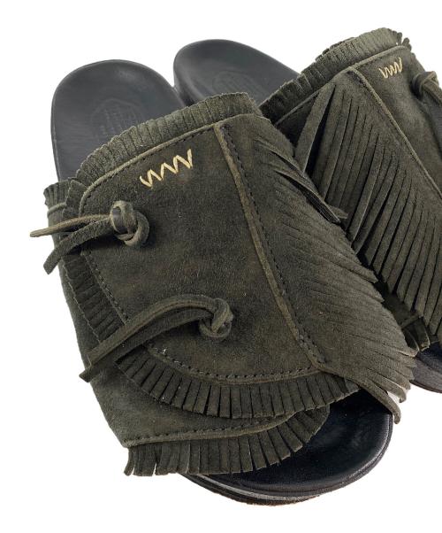 VISVIM WMV（ビズビムダブルエムブイ）visvim WMV (ビズビムダブルエムブイ) CHRISTO SHAMAN-FOLK W スウェードレザーサンダル ダークグリーン サイズ:SIZE Sの古着・服飾アイテム