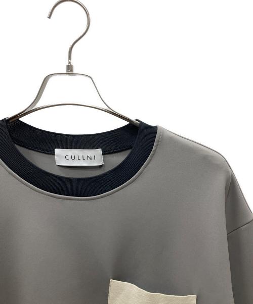 CULLNI（クルニ）CULLNI (クルニ) STUDIOUS (ステュディオス) PO Tops With Washable Leather Pocket スウェット グレー サイズ:1の古着・服飾アイテム