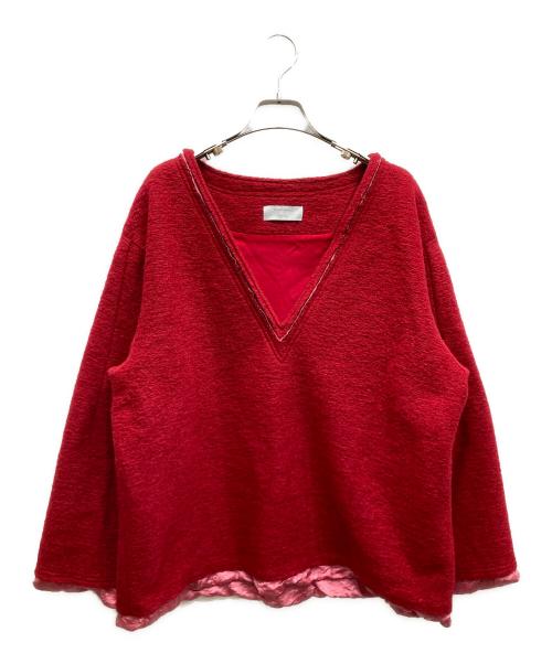 styling/ YOSHIMI NAGAO（スタイリング / ヨシミナガノ）styling/ YOSHIMI NAGAO (スタイリング / ヨシミナガノ) Vネック トップス レッド サイズ:FREEの古着・服飾アイテム