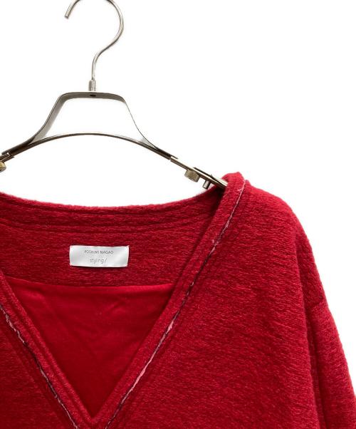 styling/ YOSHIMI NAGAO（スタイリング / ヨシミナガノ）styling/ YOSHIMI NAGAO (スタイリング / ヨシミナガノ) Vネック トップス レッド サイズ:FREEの古着・服飾アイテム