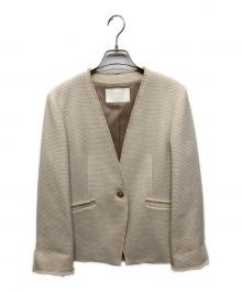 BALLSEY（ボールジィ）の古着「グラニーツイード Vカラージャケット」｜アイボリー