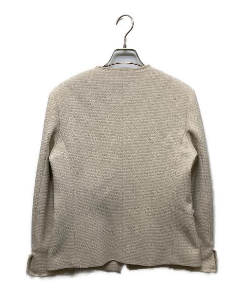 BALLSEY（ボールジィ）BALLSEY (ボールジィ) グラニーツイード Vカラージャケット アイボリー サイズ:36の古着・服飾アイテム