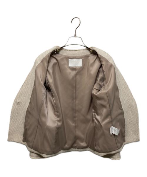BALLSEY（ボールジィ）BALLSEY (ボールジィ) グラニーツイード Vカラージャケット アイボリー サイズ:36の古着・服飾アイテム