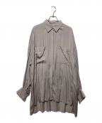 CHAOSカオス）の古着「サンド レーヨン オーバー ロングシャツ」｜ベージュ