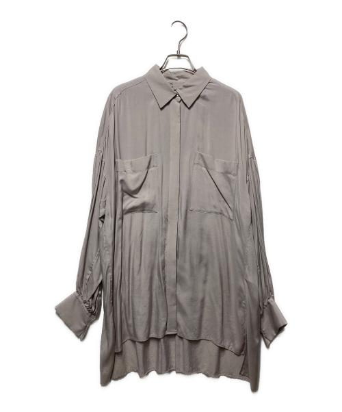 CHAOS（カオス）CHAOS (カオス) サンド レーヨン オーバー ロングシャツ ベージュ サイズ:freeの古着・服飾アイテム