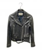 Acne studiosアクネ ストゥディオス）の古着「MOCK PAW14 レザーライダースジャケット」｜ブラック