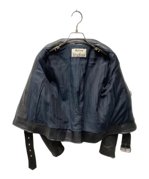 Acne studios（アクネ ストゥディオス）ACNE STUDIOS (アクネ ストゥディオス) MOCK PAW14 レザーライダースジャケット ブラック サイズ:34の古着・服飾アイテム