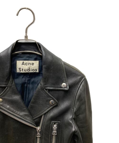 Acne studios（アクネ ストゥディオス）ACNE STUDIOS (アクネ ストゥディオス) MOCK PAW14 レザーライダースジャケット ブラック サイズ:34の古着・服飾アイテム