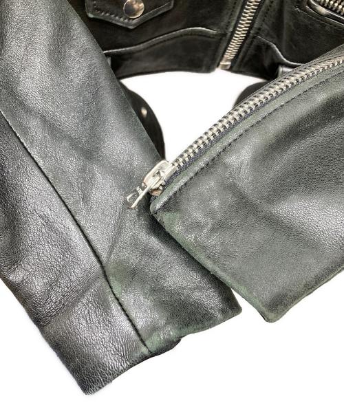 Acne studios（アクネ ストゥディオス）ACNE STUDIOS (アクネ ストゥディオス) MOCK PAW14 レザーライダースジャケット ブラック サイズ:34の古着・服飾アイテム