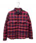 MONCLER（モンクレール）の古着「チェックダウンシャツジャケット」｜レッド
