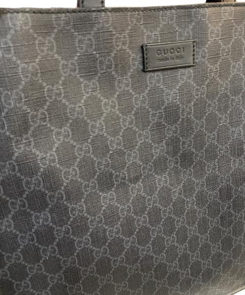 GUCCI（グッチ）GUCCI (グッチ) GGスプリーム シェリーライン 2WAYトートバッグ ブラック×グレーの古着・服飾アイテム