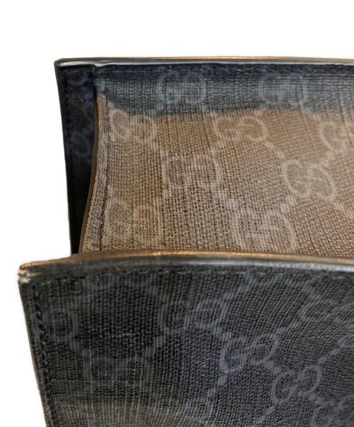 GUCCI（グッチ）GUCCI (グッチ) GGスプリーム シェリーライン 2WAYトートバッグ ブラック×グレーの古着・服飾アイテム