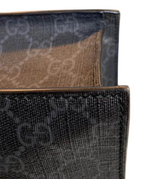 GUCCI（グッチ）GUCCI (グッチ) GGスプリーム シェリーライン 2WAYトートバッグ ブラック×グレーの古着・服飾アイテム