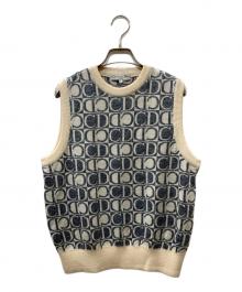 Christian Dior Sports（クリスチャン ディオールスポーツ）の古着「CDロゴ シルク混ニットベスト」｜アイボリー