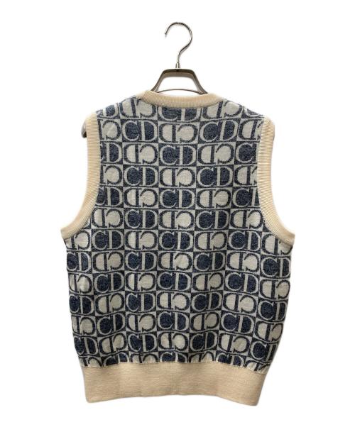 Christian Dior Sports（クリスチャン ディオールスポーツ）Christian Dior Sports (クリスチャン ディオールスポーツ) CDロゴ シルク混ニットベスト アイボリー サイズ:Lの古着・服飾アイテム