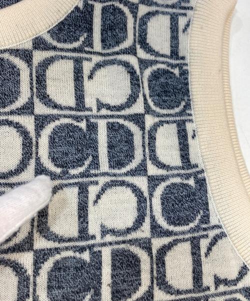 Christian Dior Sports（クリスチャン ディオールスポーツ）Christian Dior Sports (クリスチャン ディオールスポーツ) CDロゴ シルク混ニットベスト アイボリー サイズ:Lの古着・服飾アイテム