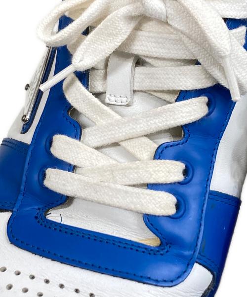 PRADA（プラダ）PRADA (プラダ) ダウンタウン ナッパレザー スニーカー ホワイト×ブルー サイズ:SIZE 7の古着・服飾アイテム