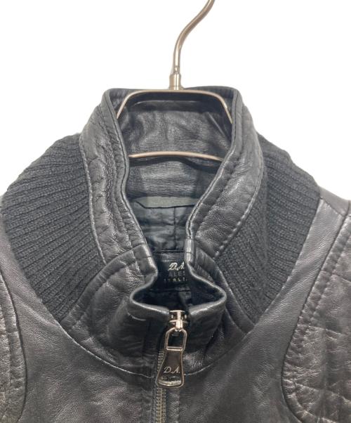 DANIELE ALESSANDRINI（ダニエレアレッサンドリーニ）DANIELE ALESSANDRINI (ダニエレアレッサンドリーニ) レザージャケット ブラック サイズ:54の古着・服飾アイテム