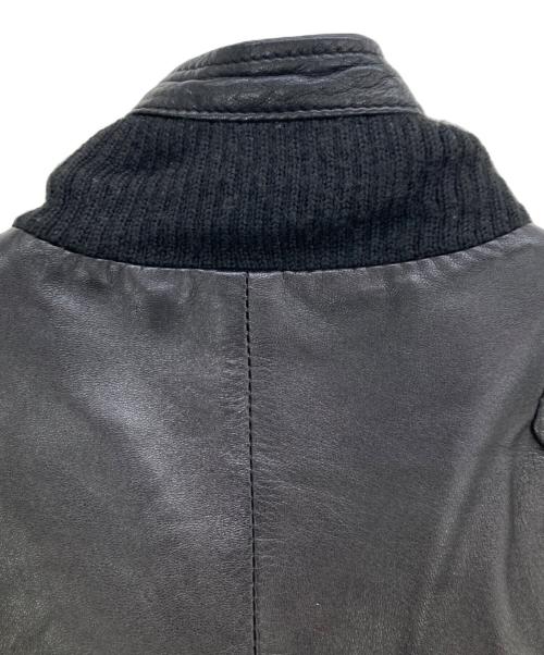 DANIELE ALESSANDRINI（ダニエレアレッサンドリーニ）DANIELE ALESSANDRINI (ダニエレアレッサンドリーニ) レザージャケット ブラック サイズ:54の古着・服飾アイテム