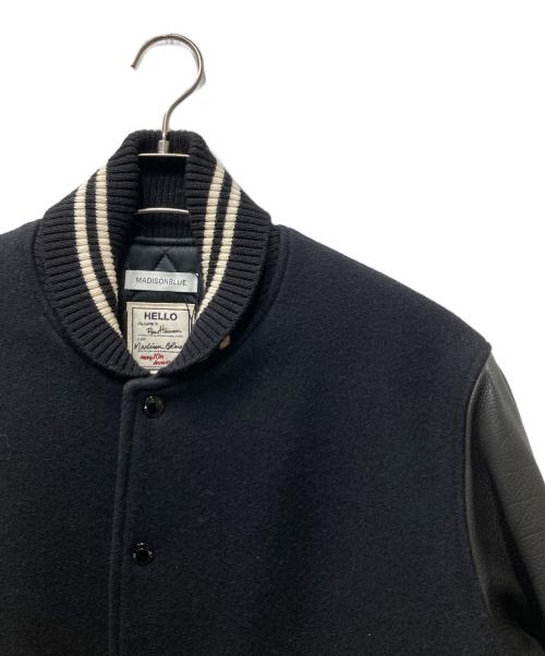 MADISON BLUE（マディソンブルー）MADISON BLUE (マディソンブルー) Ron Herman (ロンハーマン) 別注 レザー切替ウールスタジャン ブラック サイズ:03の古着・服飾アイテム