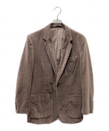 Maison Margiela 10（メゾンマルジェラ 10）の古着「ここのえタグ ベロアテーラードジャケット」｜ブラウン