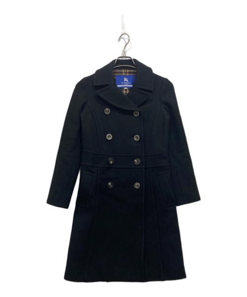 BURBERRY BLUE LABEL（バーバリー ブルー レーベル）BURBERRY BLUE LABEL (バーバリー ブルー レーベル) ダブルウールロングコート ブラック サイズ:36の古着・服飾アイテム