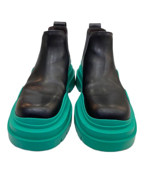 BOTTEGA VENETA（ボッテガベネタ）BOTTEGA VENETA (ボッテガベネタ) タイヤブーツ ブラック×グリーン サイズ:SIZE 37の古着・服飾アイテム