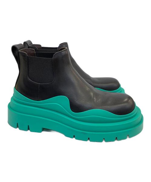 BOTTEGA VENETA（ボッテガベネタ）BOTTEGA VENETA (ボッテガベネタ) タイヤブーツ ブラック×グリーン サイズ:SIZE 37の古着・服飾アイテム