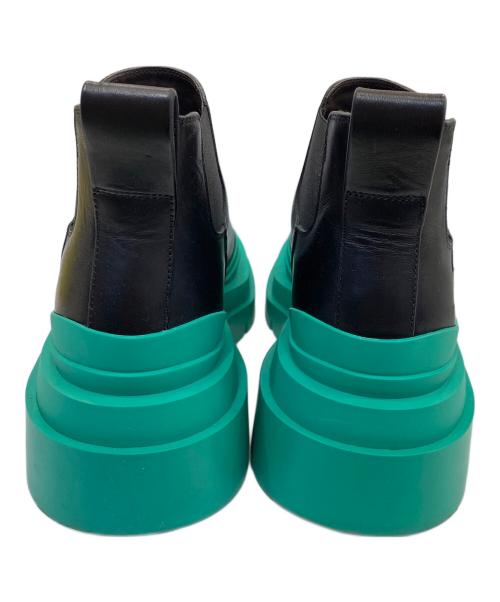 BOTTEGA VENETA（ボッテガベネタ）BOTTEGA VENETA (ボッテガベネタ) タイヤブーツ ブラック×グリーン サイズ:SIZE 37の古着・服飾アイテム