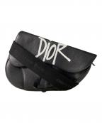 Dior×stussyディオール×ステューシー）の古着「Shawn Stussy Saddle Printed Leather crossbody bag サドルバッグ」｜ブラック