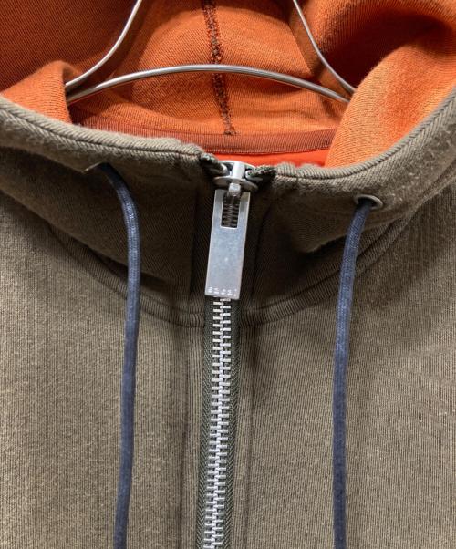 sacai（サカイ）sacai (サカイ) Sponge Sweat x Nylon Twill Hoodie フーデッドジャケット カーキ×オレンジ サイズ:SIZE 2の古着・服飾アイテム