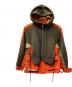 sacai（サカイ）の古着「Sponge Sweat x Nylon Twill Hoodie フーデッドジャケット」｜カーキ×オレンジ