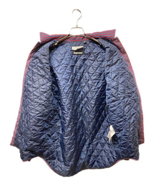 SUPREME（シュプリーム）Supreme (シュプリーム) MM6 Maison Margiela (エムエムシックスメゾンマルジェラ) Padded Shirt 中綿ストライプシャツ レッド×ネイビー サイズ:Sの古着・服飾アイテム