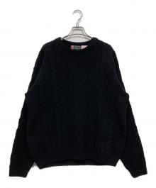 binghamton Knitting Co.（ビンガムトンニッティングカンパニー）の古着「ケーブルニット」｜ブラック