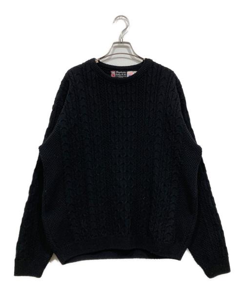 binghamton Knitting Co.（ビンガムトンニッティングカンパニー）binghamton Knitting Co. (ビンガムトンニッティングカンパニー) ケーブルニット ブラック サイズ:Lの古着・服飾アイテム