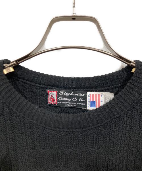 binghamton Knitting Co.（ビンガムトンニッティングカンパニー）binghamton Knitting Co. (ビンガムトンニッティングカンパニー) ケーブルニット ブラック サイズ:Lの古着・服飾アイテム